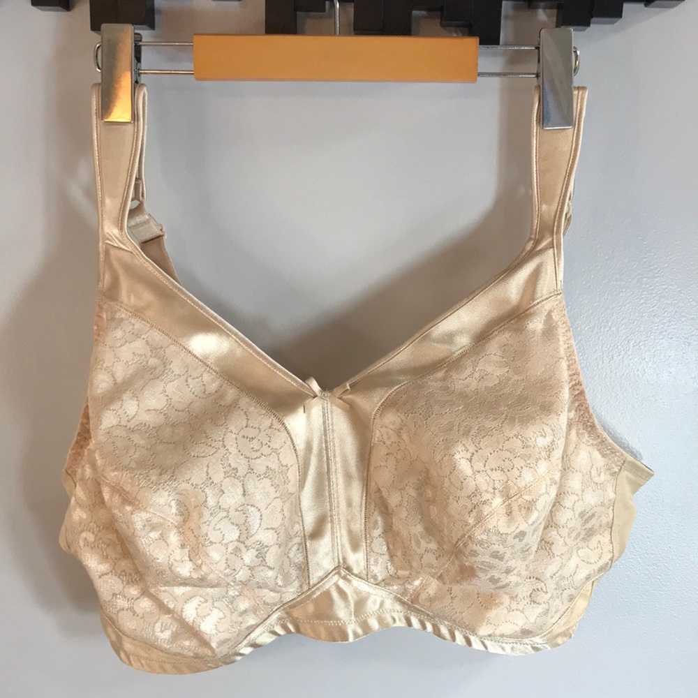 Luxurious Satin Lace Bra in Beige